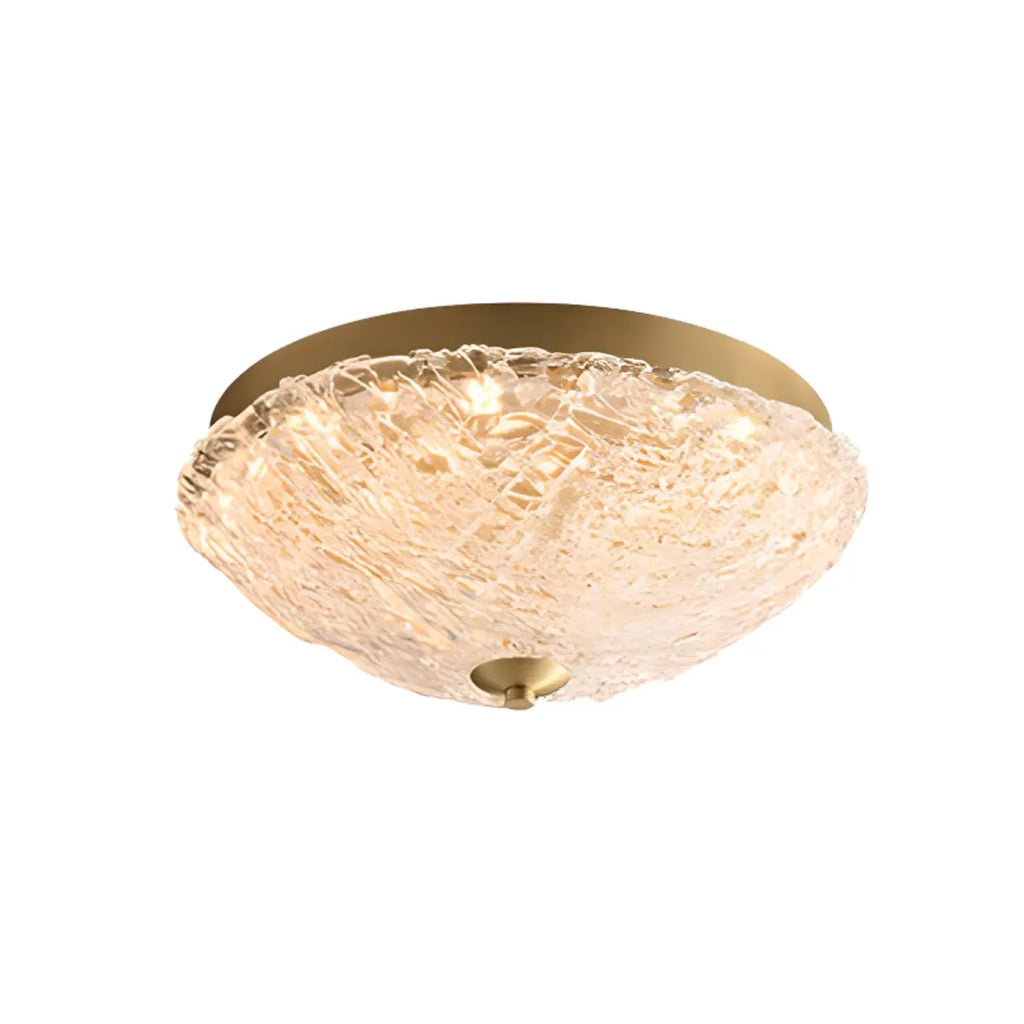 Circular Gold LED Flush Ceiling Light for Bedroom Decor