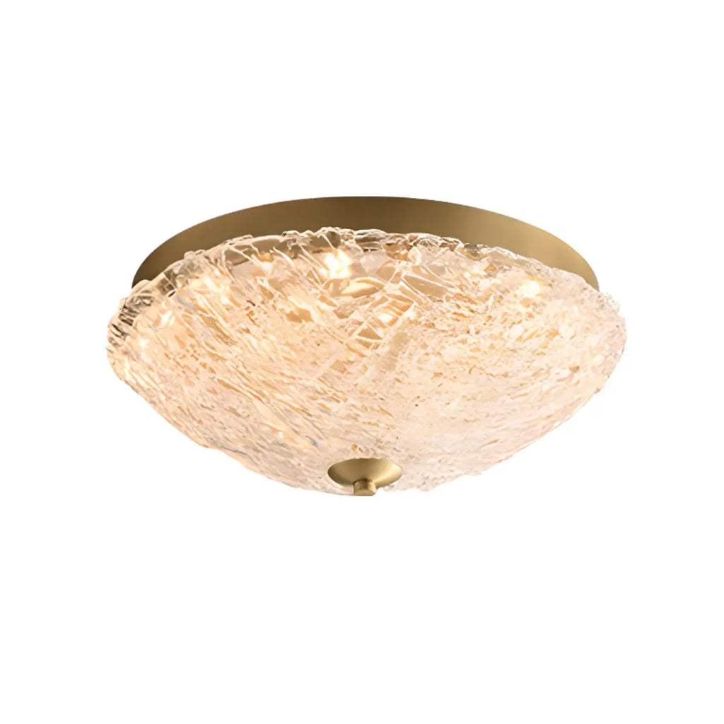 Circular Gold LED Flush Ceiling Light for Bedroom Decor