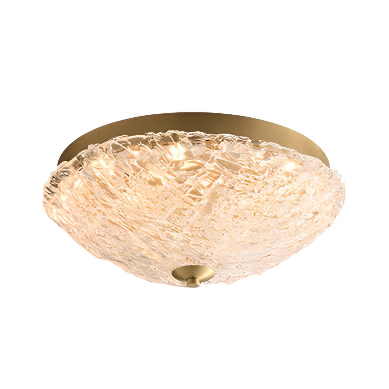 Circular Gold LED Flush Ceiling Light for Bedroom Decor