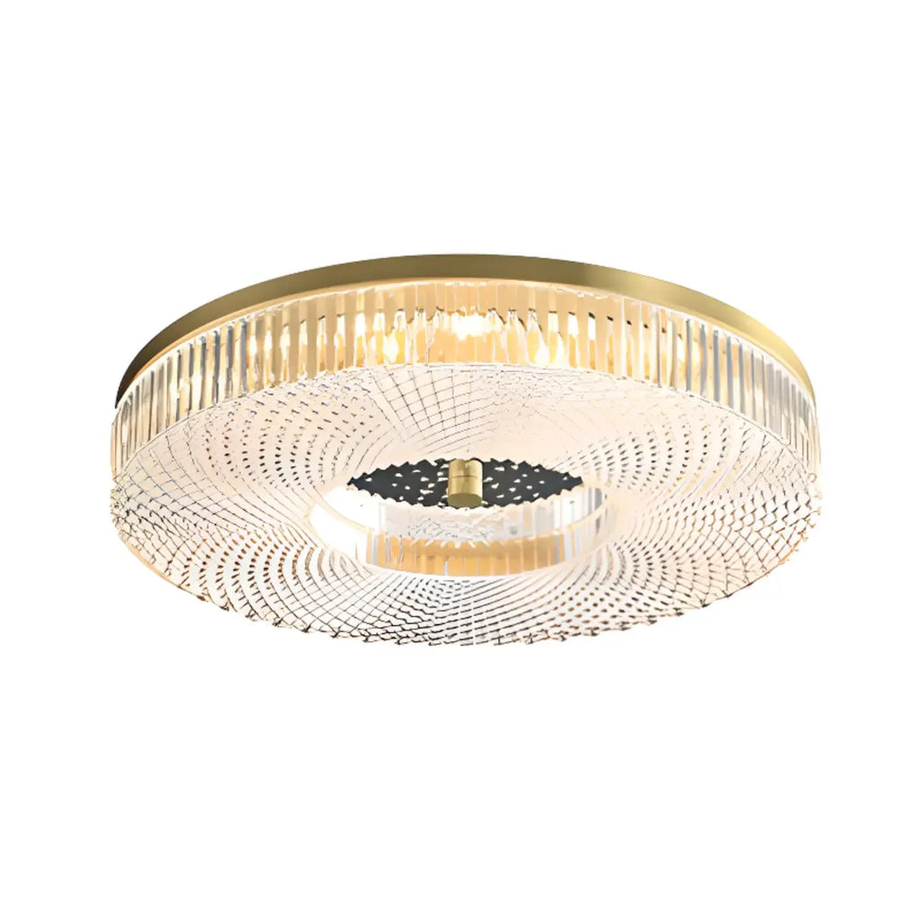 Circular Gold LED Flush Ceiling Light for Bedroom Decor
