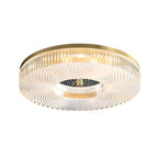 Circular Gold LED Flush Ceiling Light for Bedroom Decor