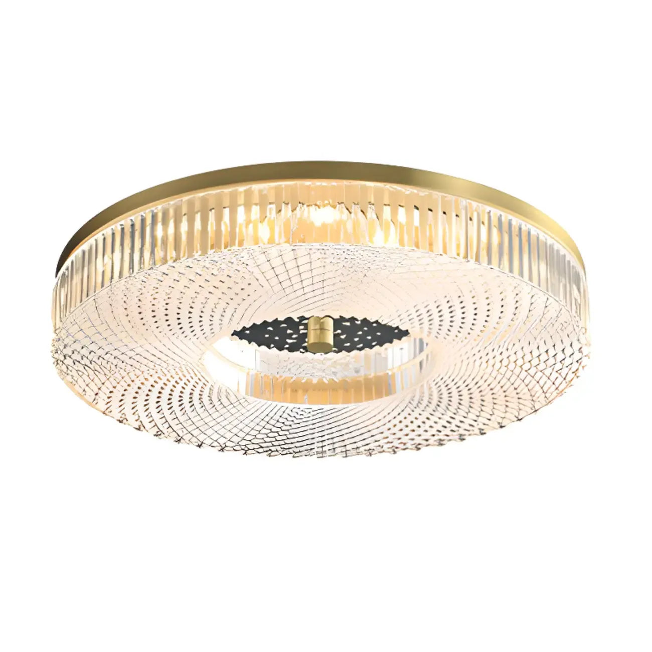 Circular Gold LED Flush Ceiling Light for Bedroom Decor