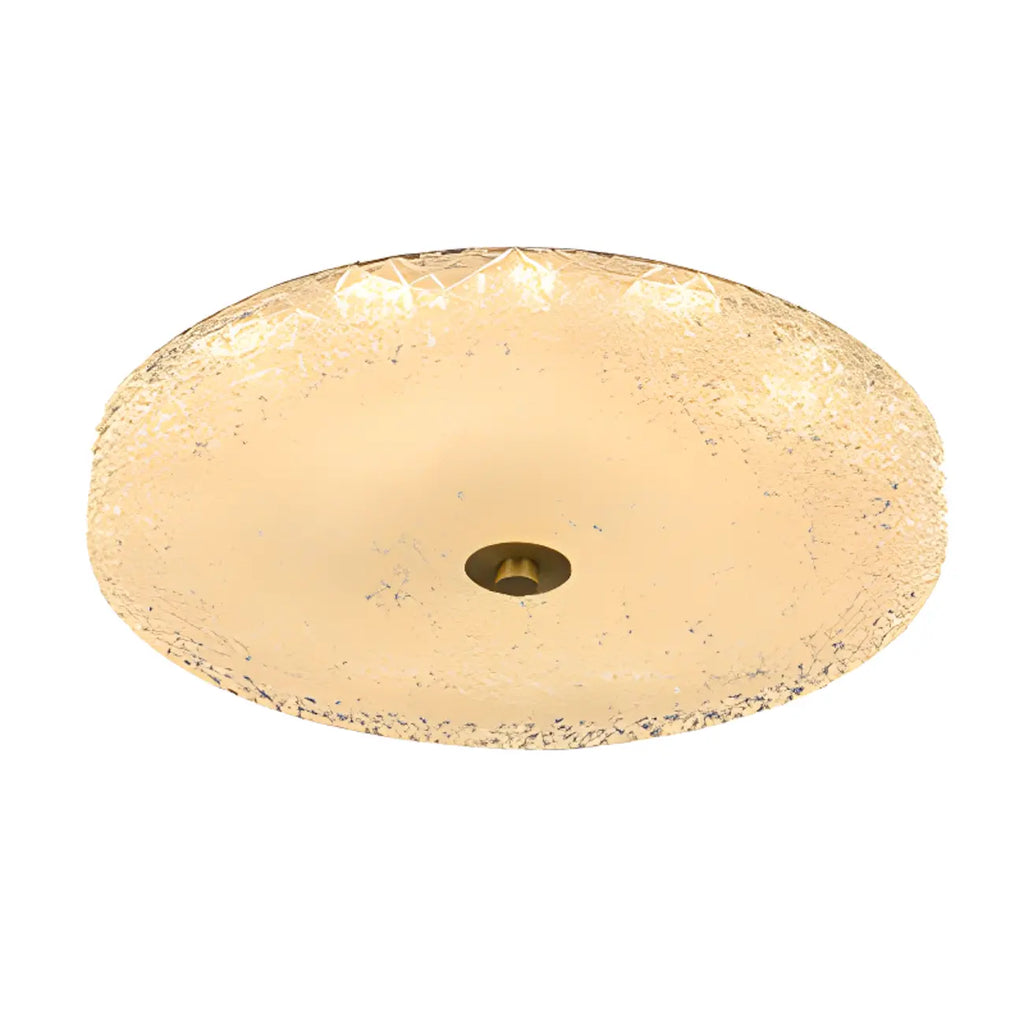 Circular Gold LED Flush Ceiling Light for Bedroom Decor