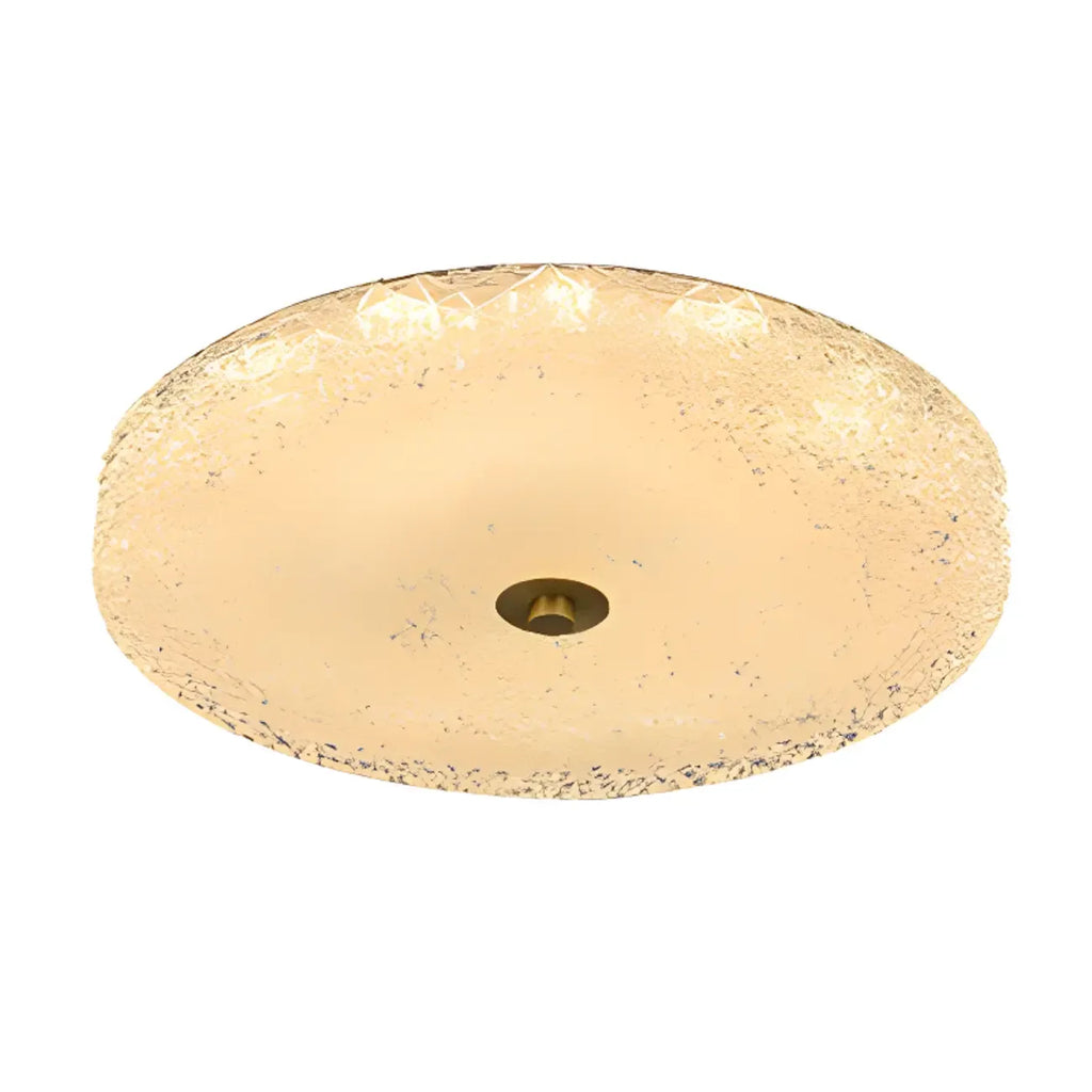 Circular Gold LED Flush Ceiling Light for Bedroom Decor