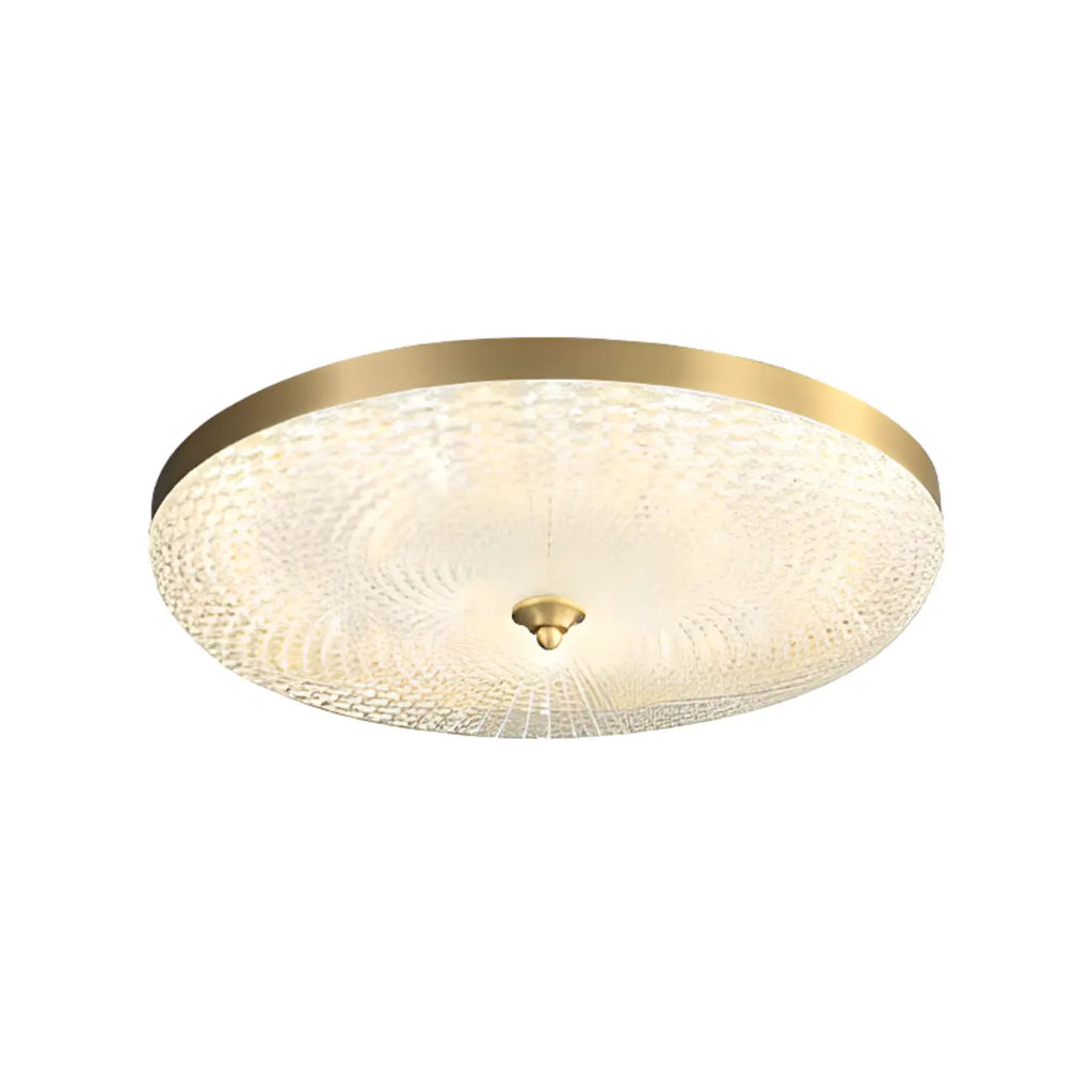 Circular Gold LED Flush Ceiling Light for Bedroom Decor