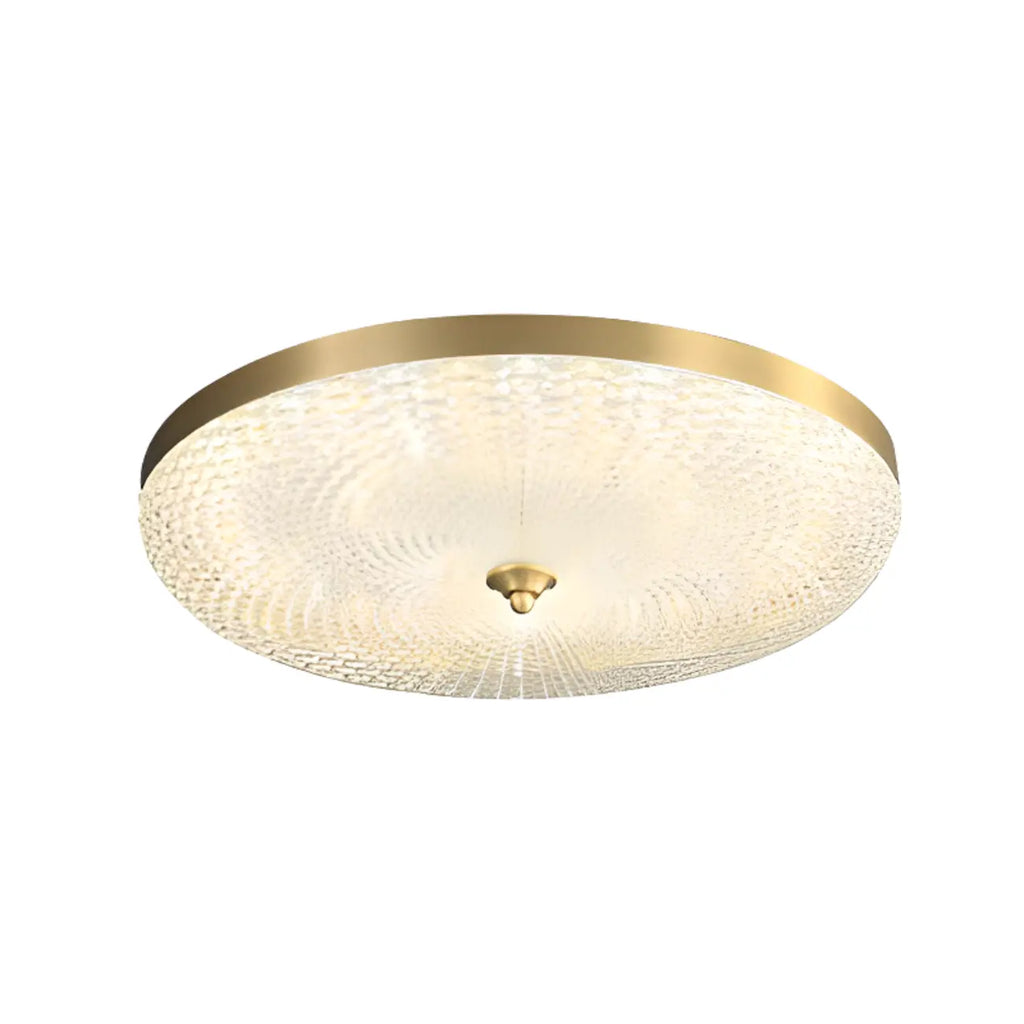 Circular Gold LED Flush Ceiling Light for Bedroom Decor