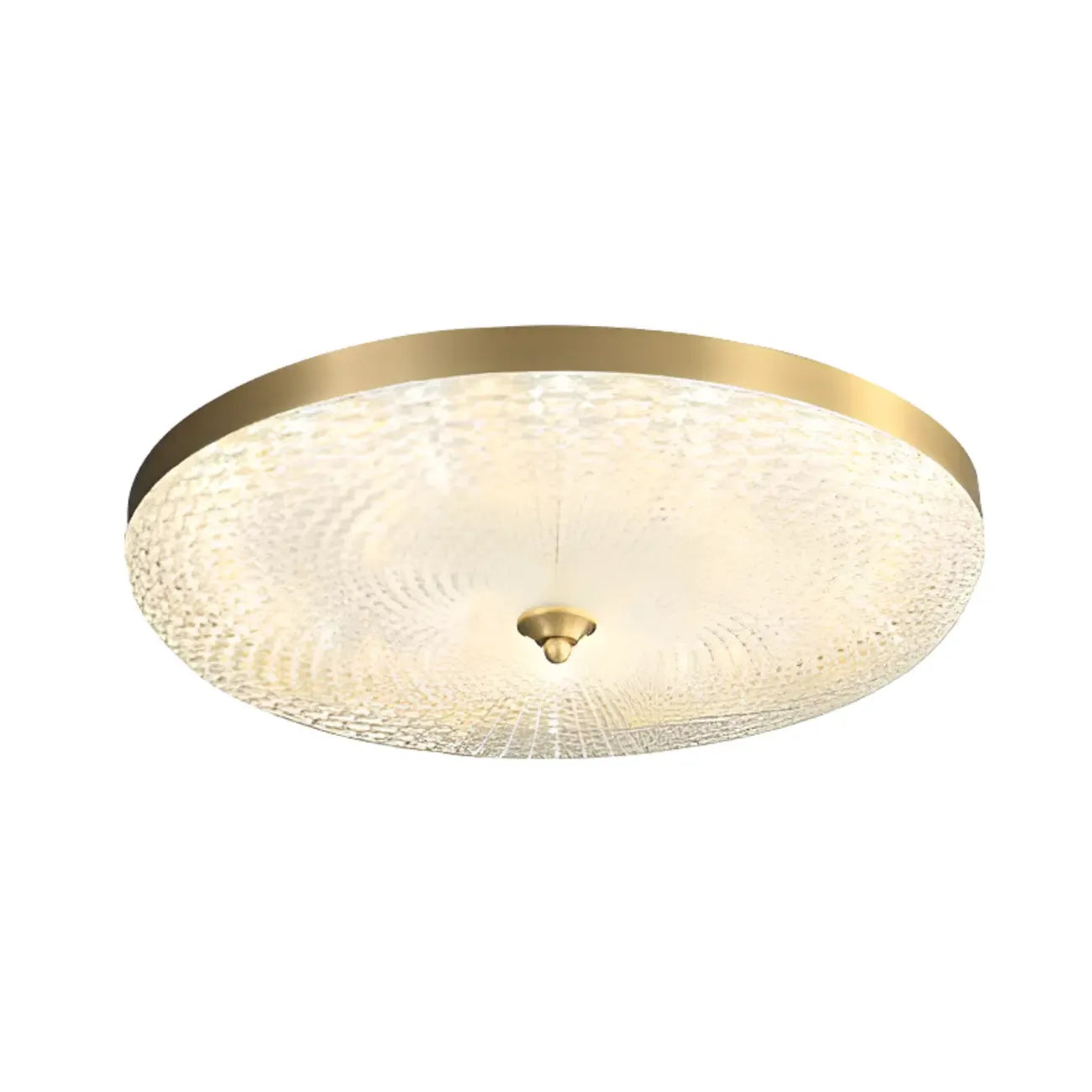Circular Gold LED Flush Ceiling Light for Bedroom Decor