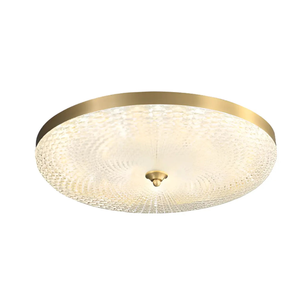 Circular Gold LED Flush Ceiling Light for Bedroom Decor
