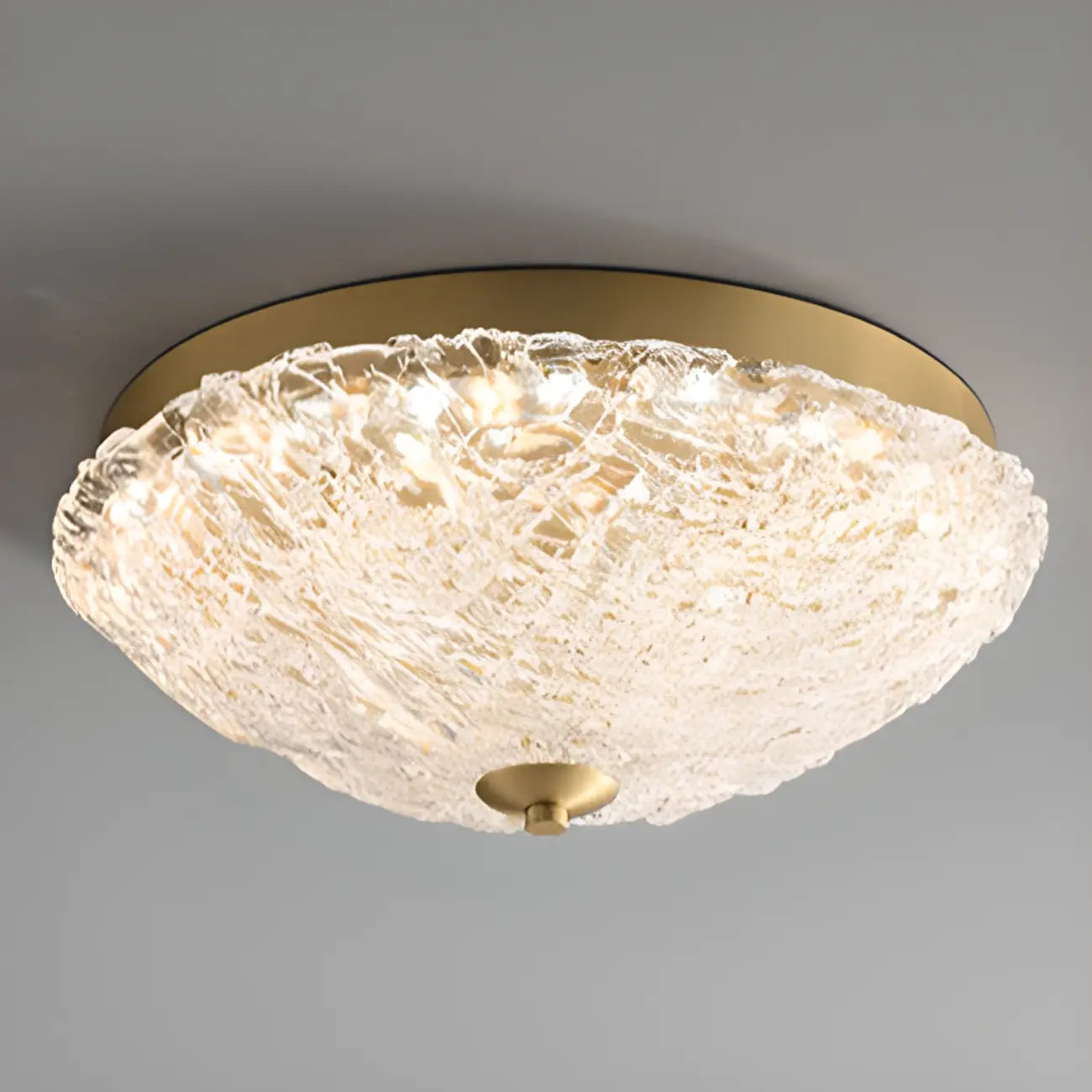 Circular Gold LED Flush Ceiling Light for Bedroom Decor