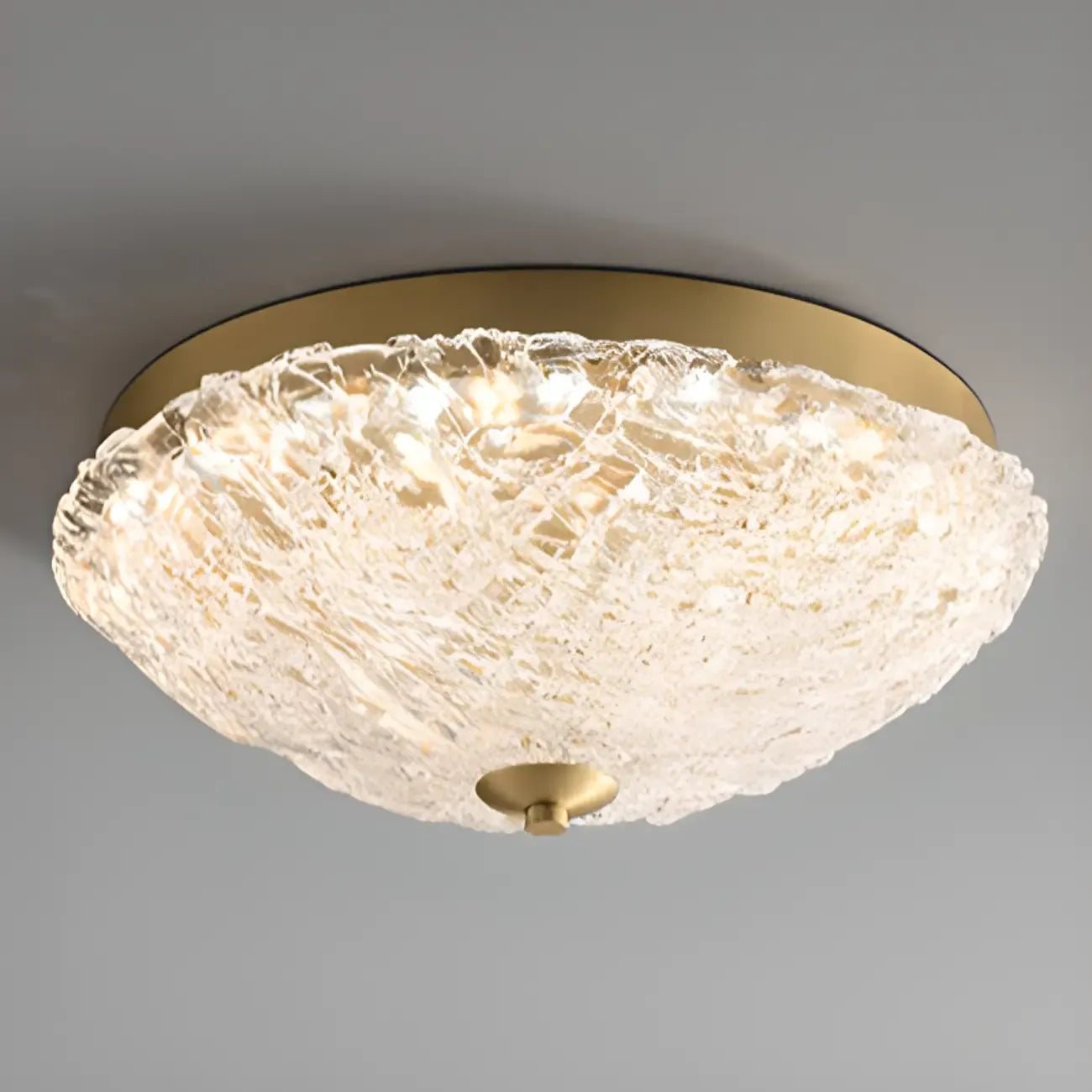 Circular Gold LED Flush Ceiling Light for Bedroom Decor