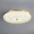 Circular Gold LED Flush Ceiling Light for Bedroom Decor