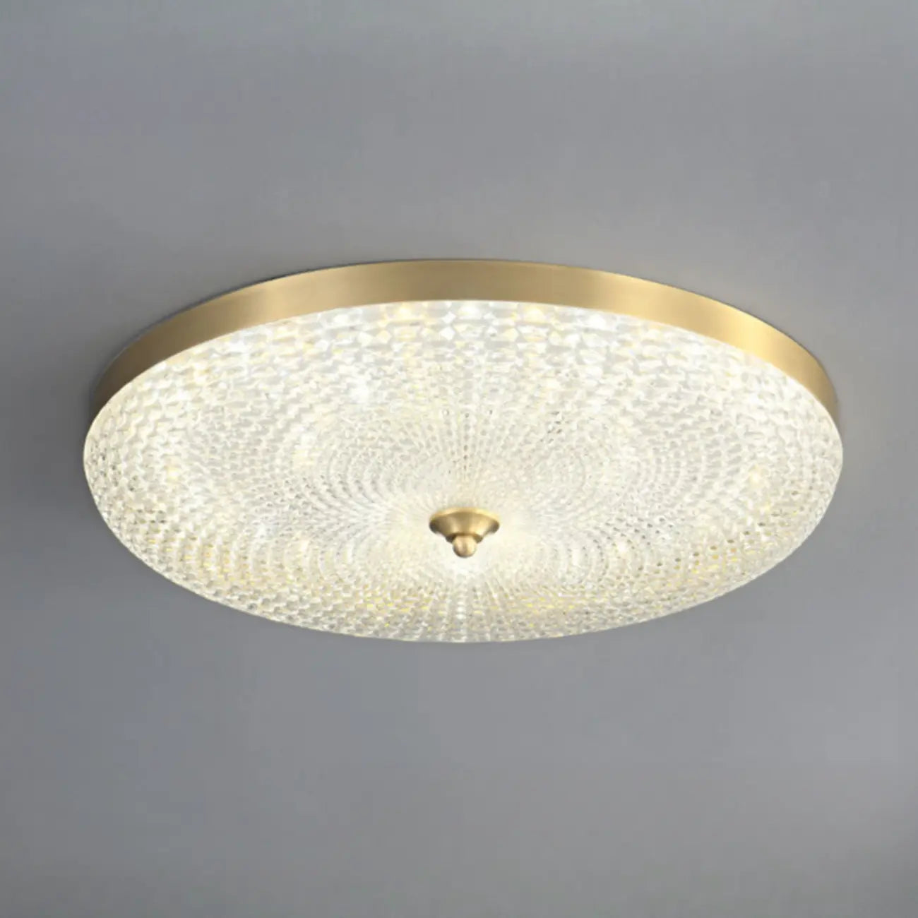 Circular Gold LED Flush Ceiling Light for Bedroom Decor