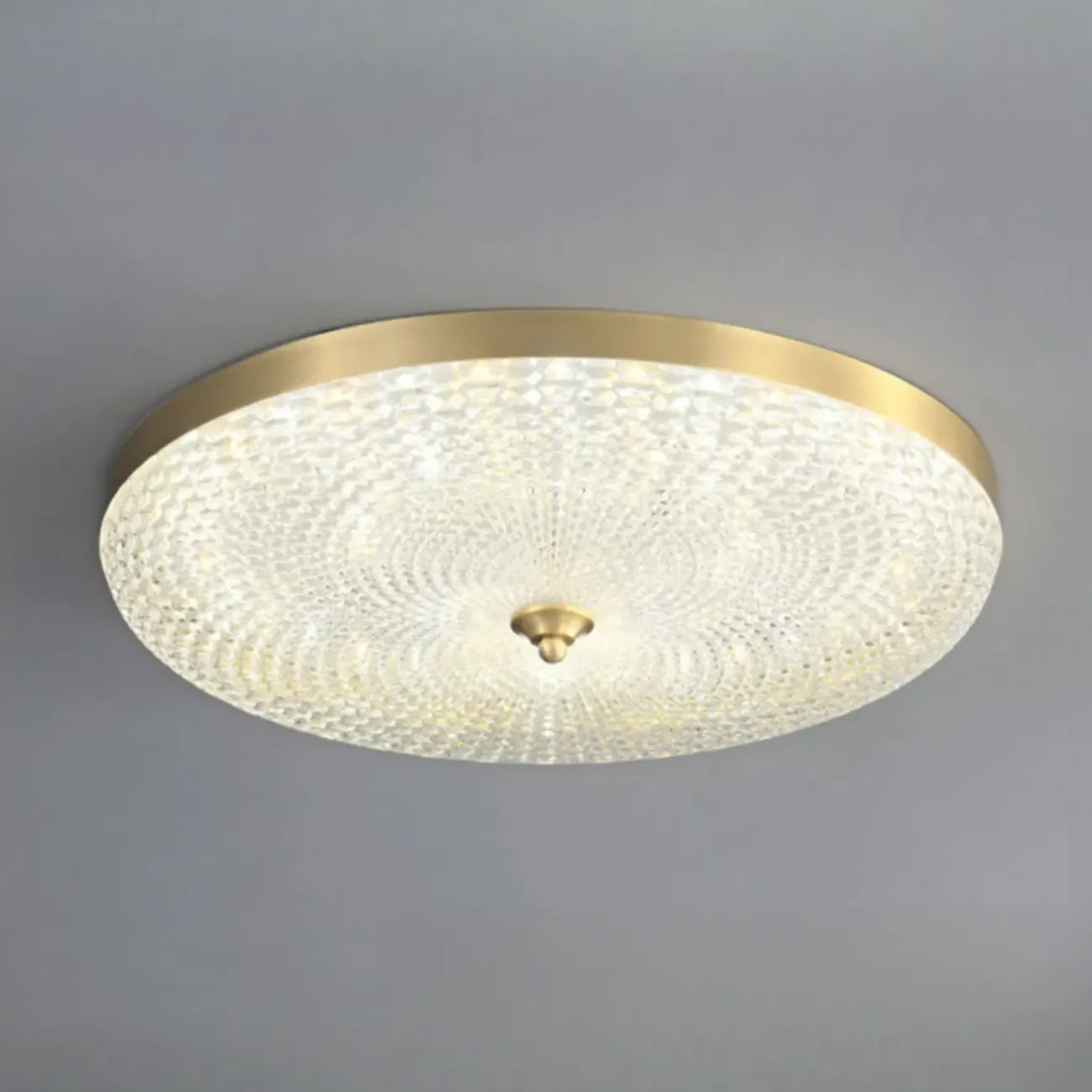 Circular Gold LED Flush Ceiling Light for Bedroom Decor