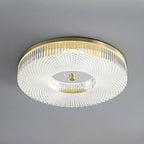 Circular Gold LED Flush Ceiling Light for Bedroom Decor