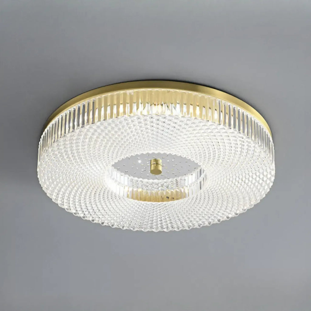 Circular Gold LED Flush Ceiling Light for Bedroom Decor