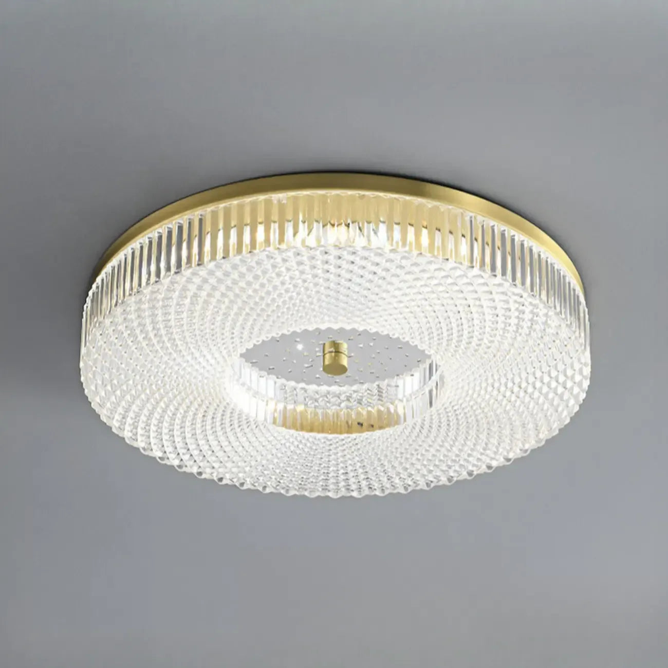 Circular Gold LED Flush Ceiling Light for Bedroom Decor