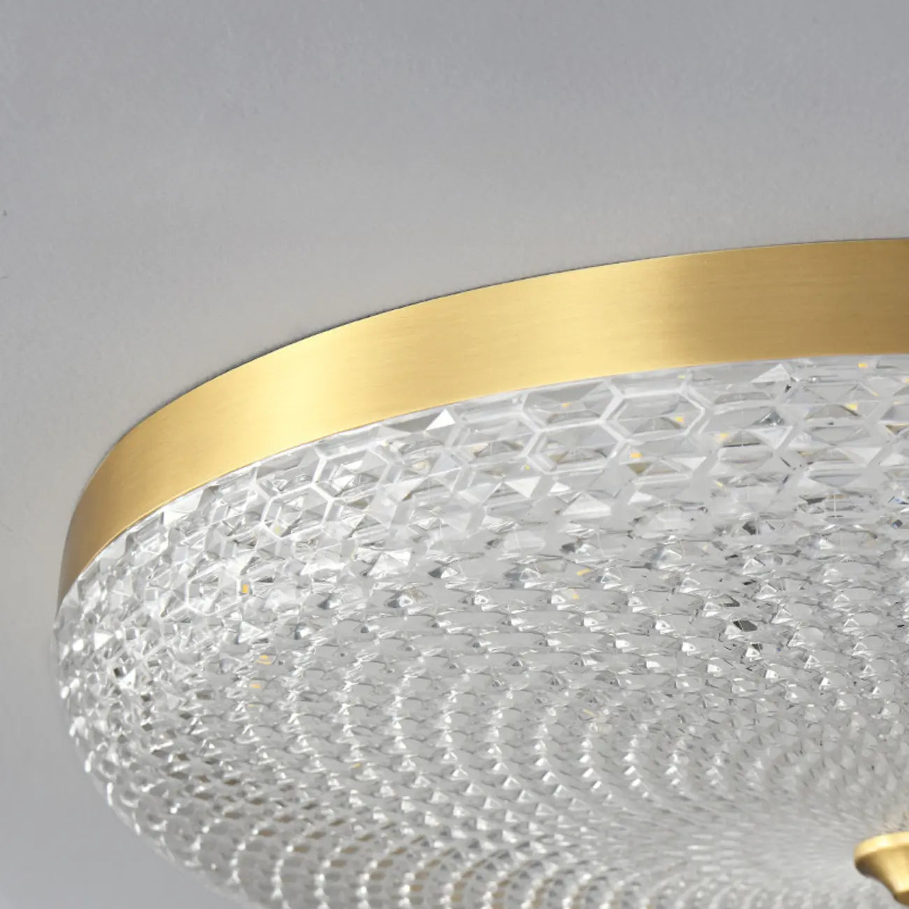 Circular Gold LED Flush Ceiling Light for Bedroom Decor