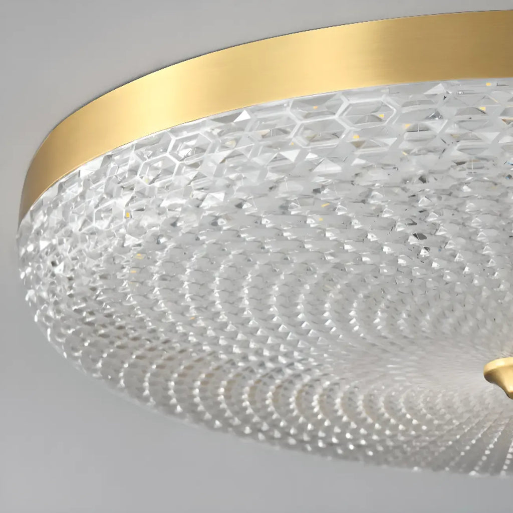 Circular Gold LED Flush Ceiling Light for Bedroom Decor