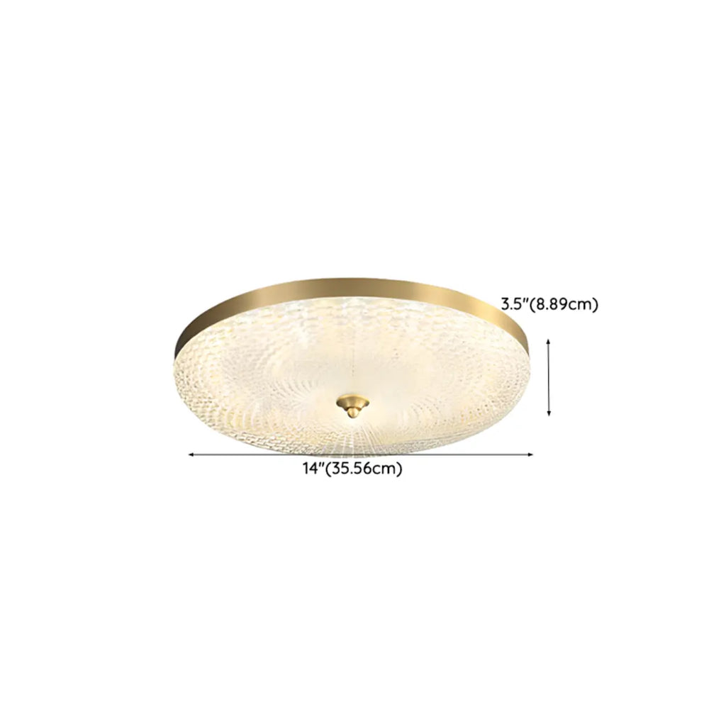 Circular Gold LED Flush Ceiling Light for Bedroom Decor
