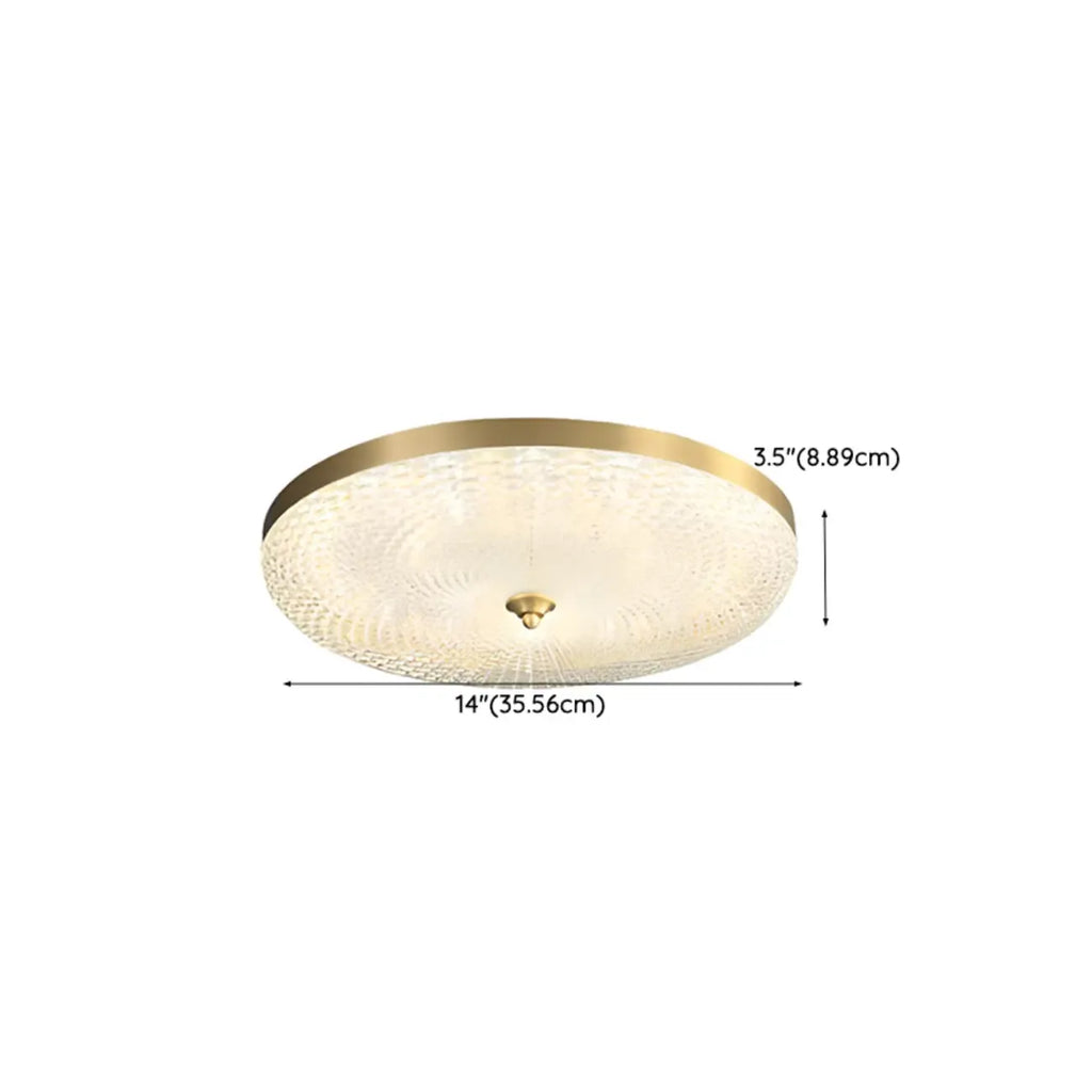 Circular Gold LED Flush Ceiling Light for Bedroom Decor