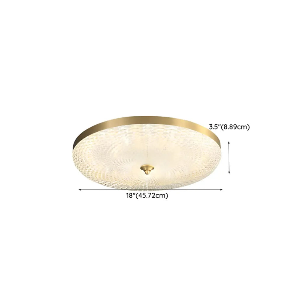 Circular Gold LED Flush Ceiling Light for Bedroom Decor