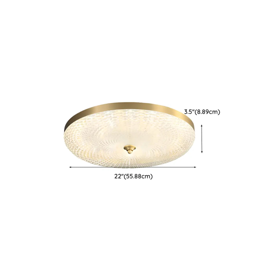 Circular Gold LED Flush Ceiling Light for Bedroom Decor
