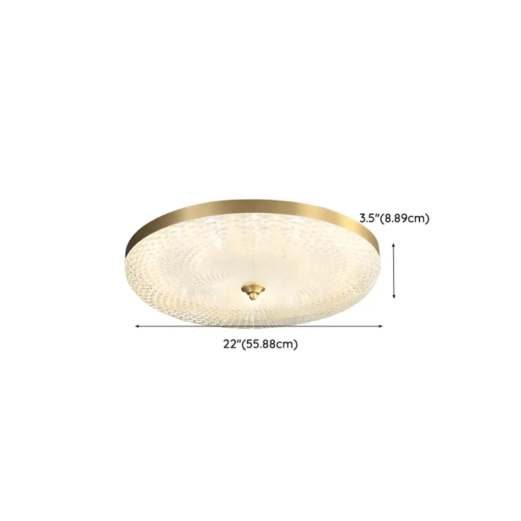 Circular Gold LED Flush Ceiling Light for Bedroom Decor
