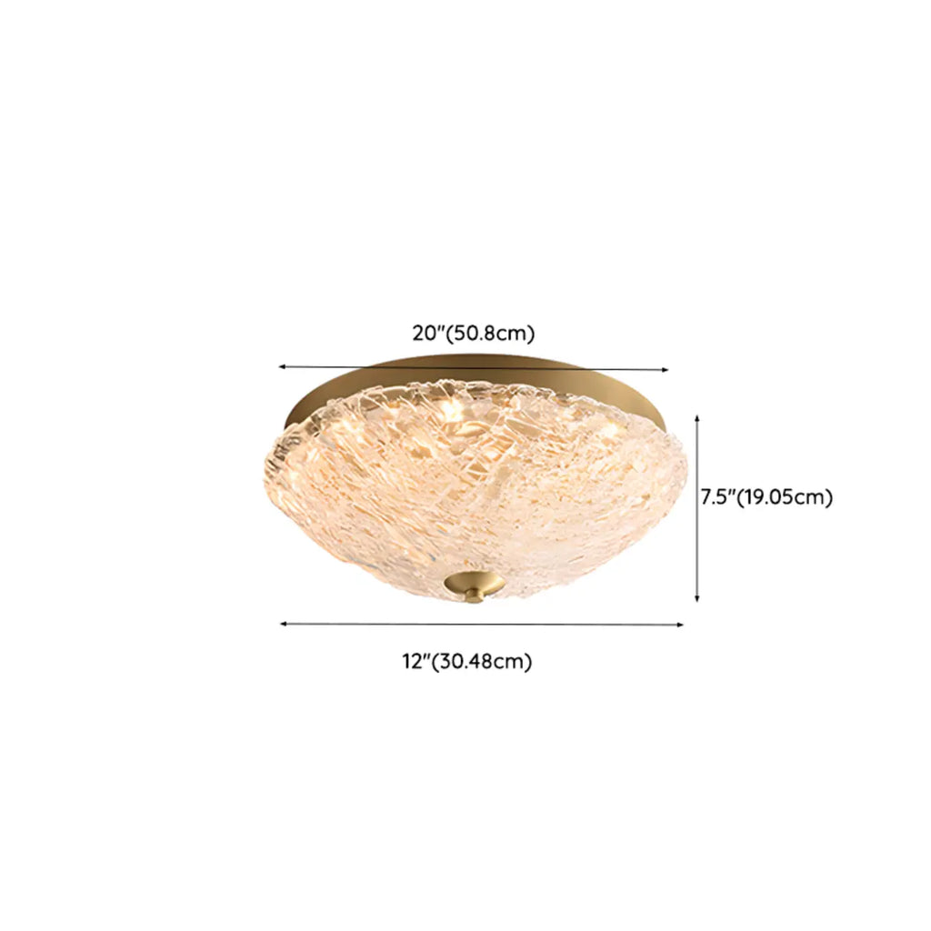 Circular Gold LED Flush Ceiling Light for Bedroom Decor