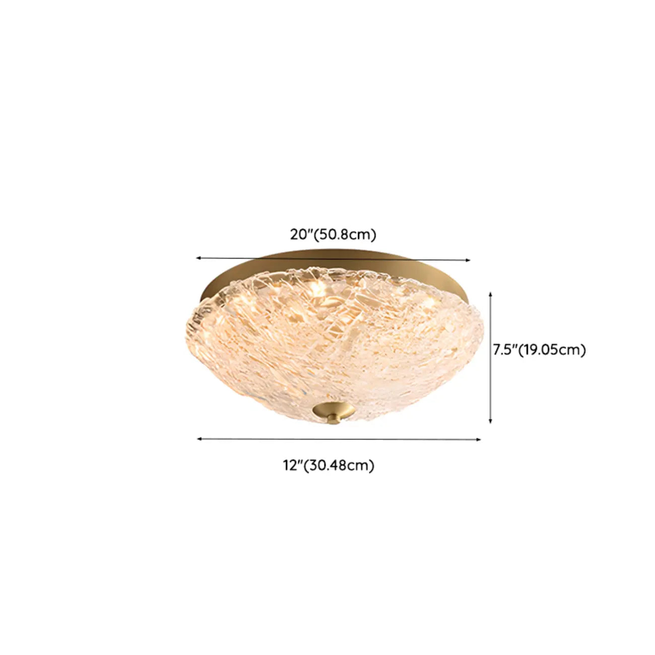 Circular Gold LED Flush Ceiling Light for Bedroom Decor