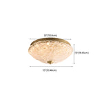 Circular Gold LED Flush Ceiling Light for Bedroom Decor