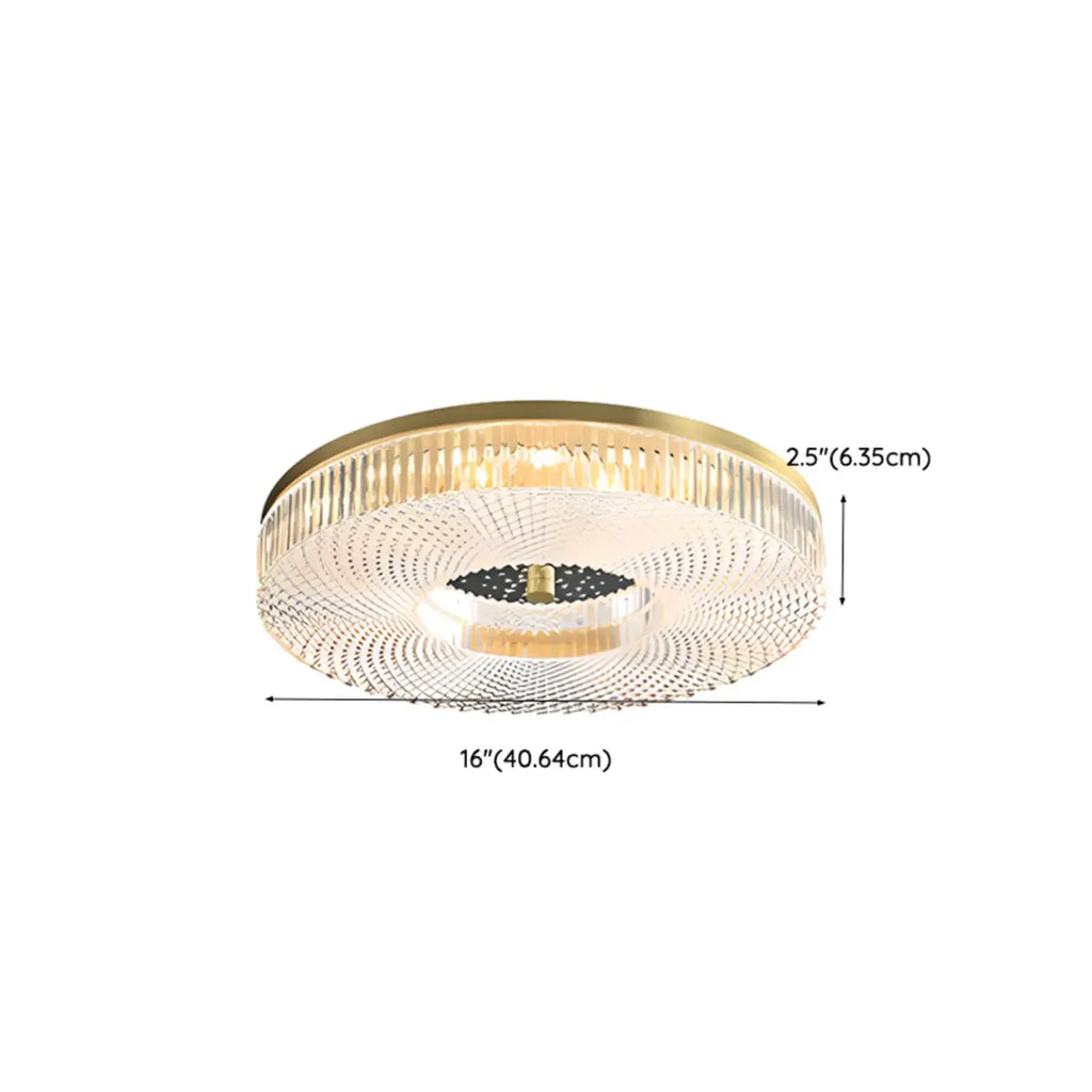 Circular Gold LED Flush Ceiling Light for Bedroom Decor