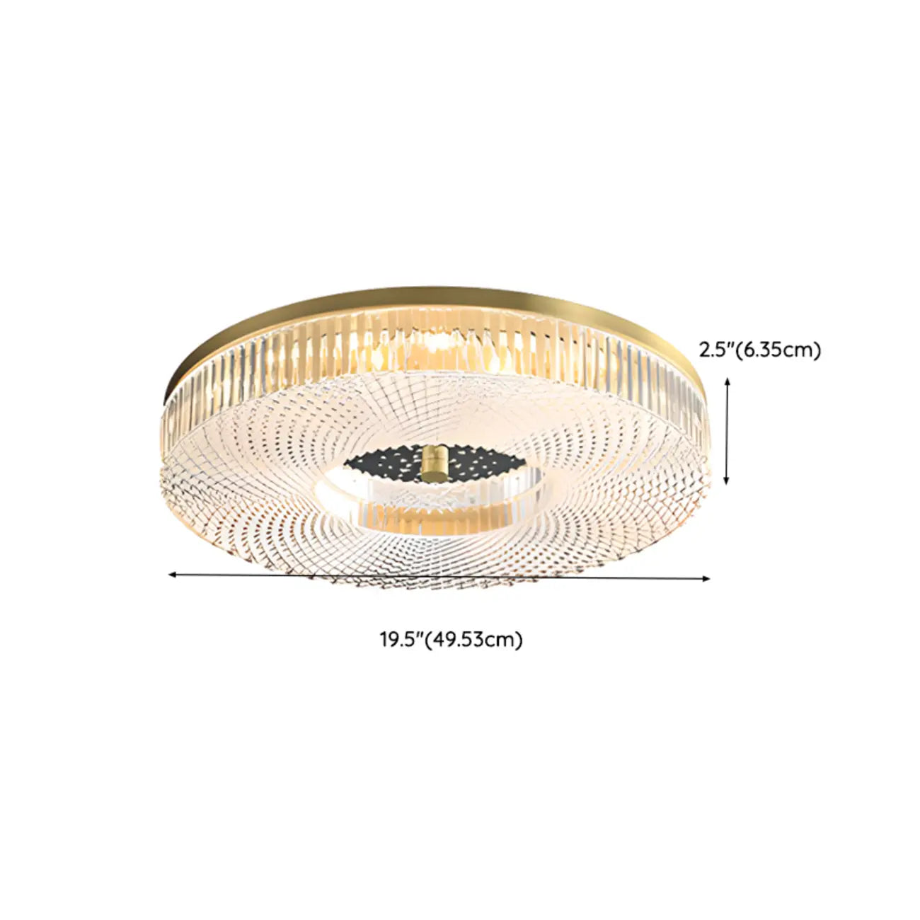 Circular Gold LED Flush Ceiling Light for Bedroom Decor