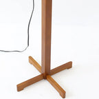 Modern Wooden Floor Lamp Fabric Shade Plug-In for Living Room