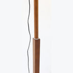 Modern Wooden Floor Lamp Fabric Shade Plug-In for Living Room