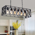 Industrial Matte Black Iron Island Pendant Light for Kitchen