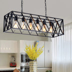 Industrial Matte Black Iron Island Pendant Light for Kitchen