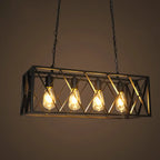 Industrial Matte Black Iron Island Pendant Light for Kitchen