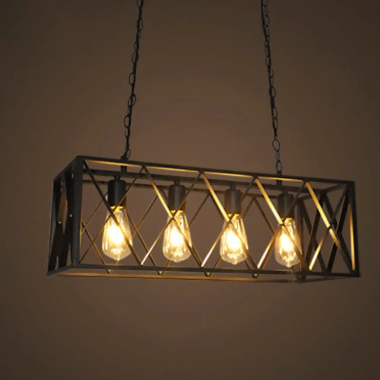 Industrial Matte Black Iron Island Pendant Light for Kitchen