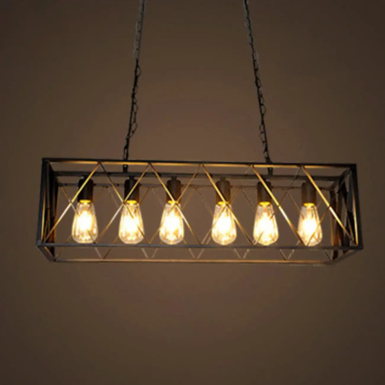 Industrial Matte Black Iron Island Pendant Light for Kitchen
