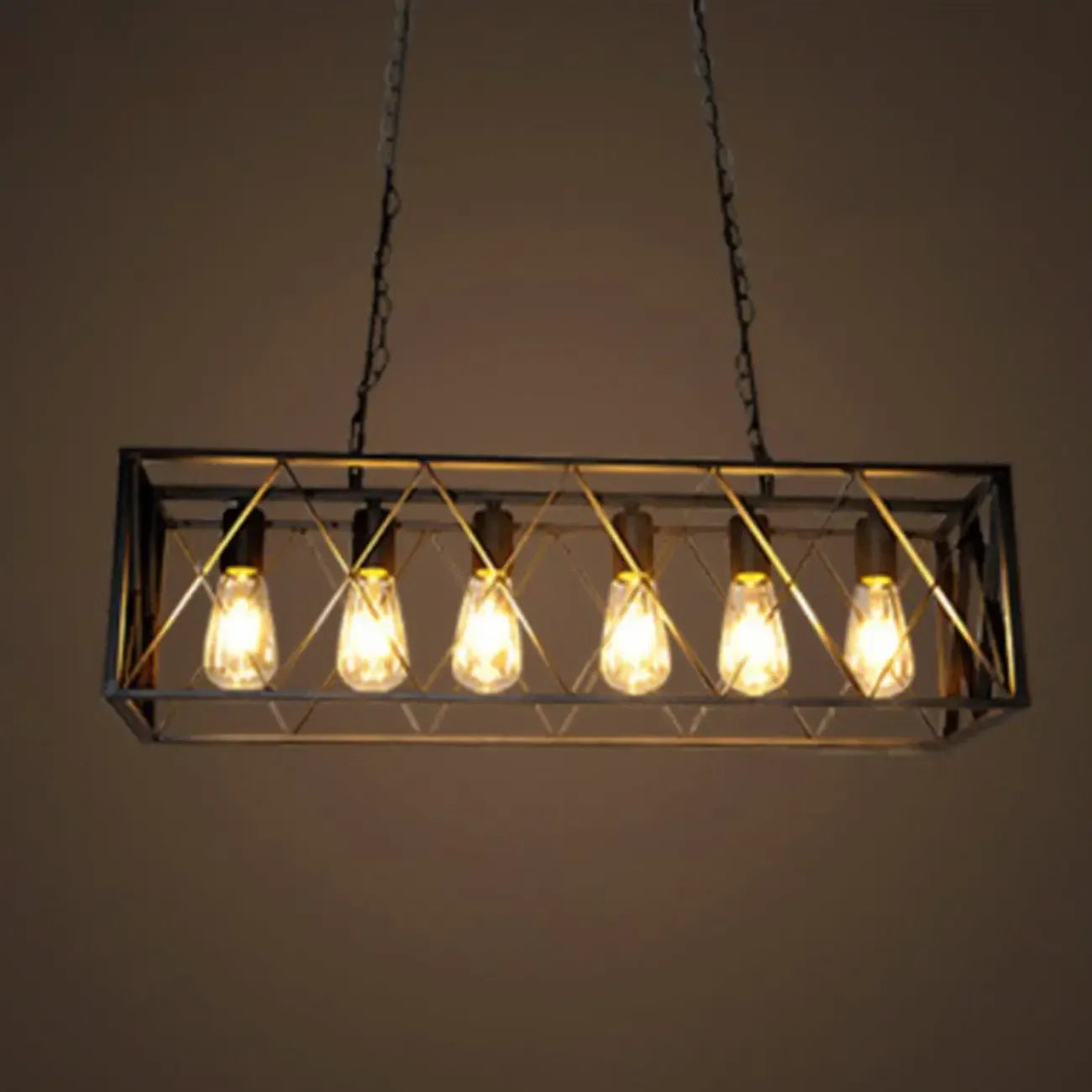 Industrial Matte Black Iron Island Pendant Light for Kitchen
