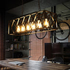 Industrial Matte Black Iron Island Pendant Light for Kitchen