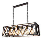 Industrial Matte Black Iron Island Pendant Light for Kitchen