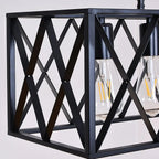 Industrial Matte Black Iron Island Pendant Light for Kitchen