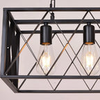 Industrial Matte Black Iron Island Pendant Light for Kitchen