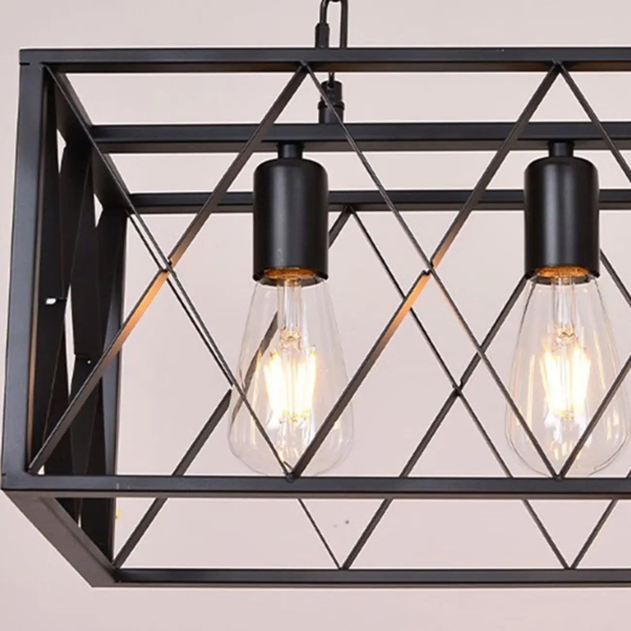 Industrial Matte Black Iron Island Pendant Light for Kitchen