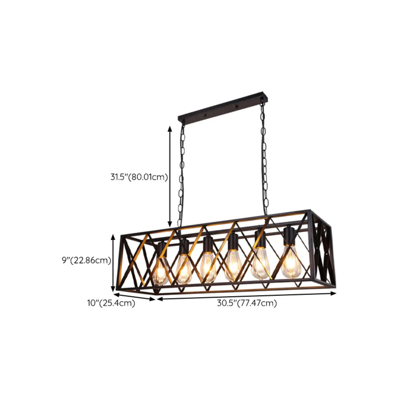 Industrial Matte Black Iron Island Pendant Light for Kitchen
