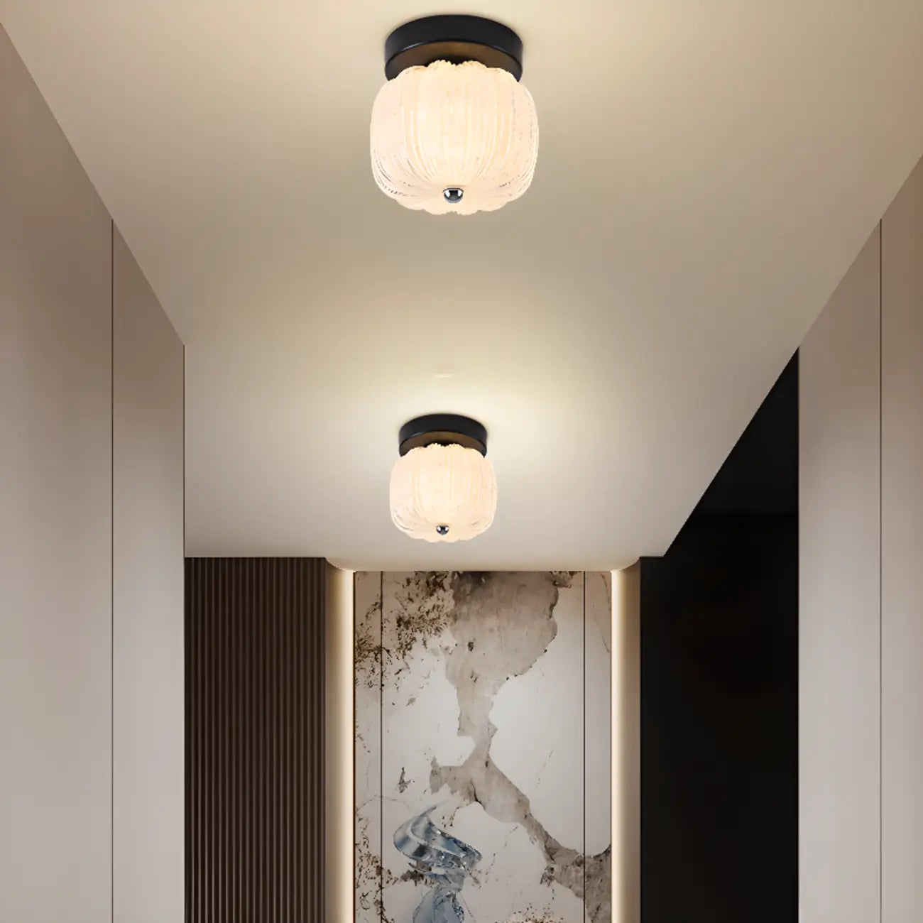 Mini Drum Shape Hallway Semi Flush Mount Ceiling Light