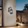 Industrial Silver Glass Shade Outdoor Wall Lantern Light