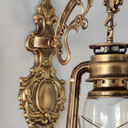 Industrial Silver Glass Shade Outdoor Wall Lantern Light