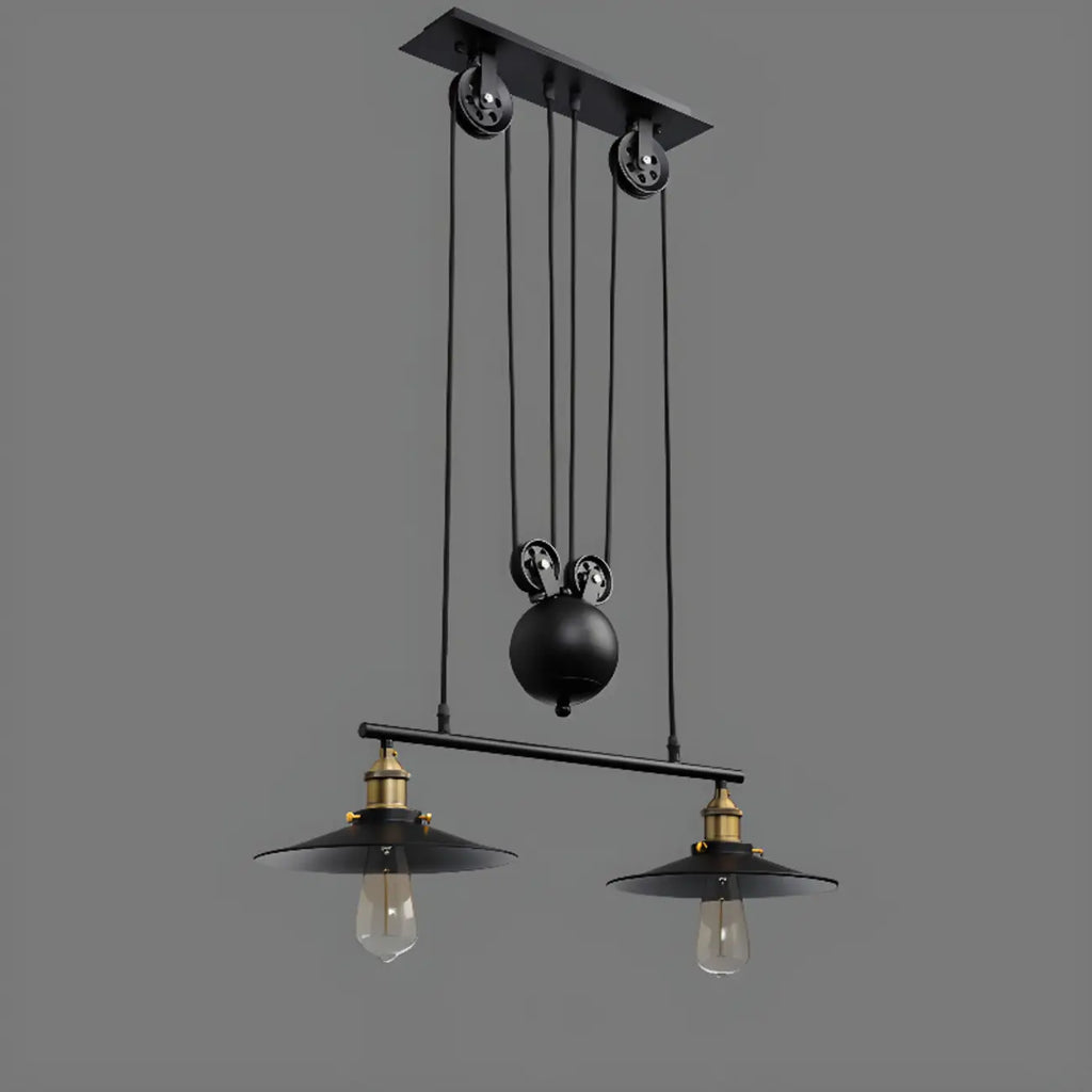 Industrial Black Cone Adjustable Island Pendant Light for Kitchen
